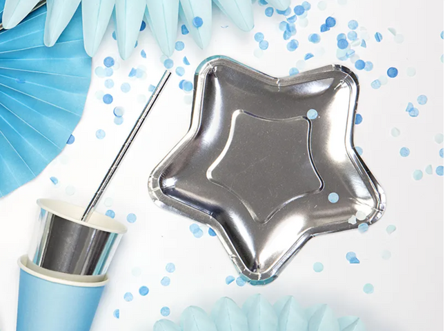 Talerzyki Gwiazdka, srebrny, 18cm