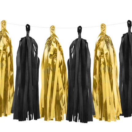 Girlanda frędzle, czarno-złoty