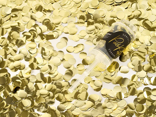 Push pop konfetti, złoty