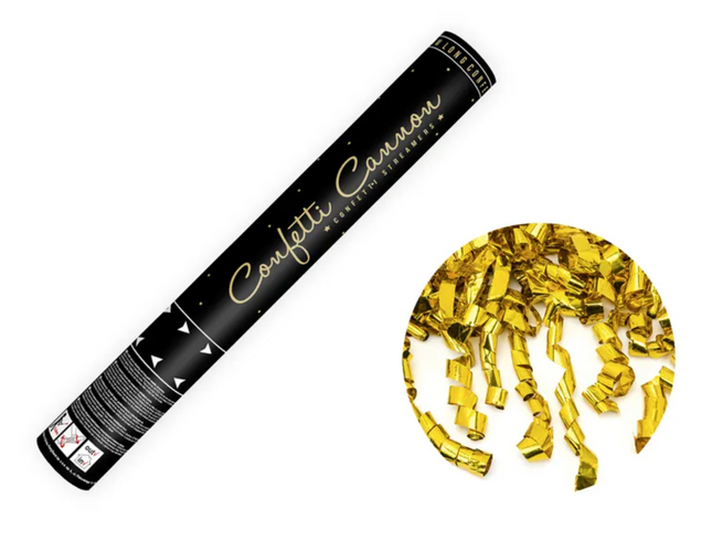 Tuba z serpentynami, złoty, 40cm