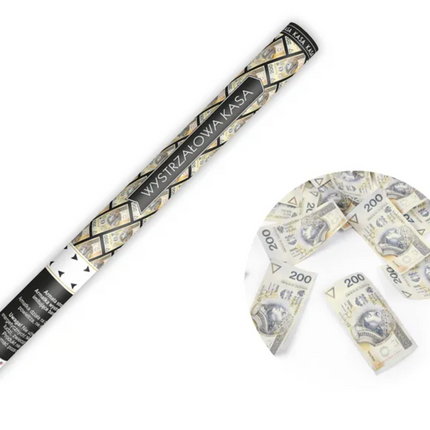 Tuba z banknotami 200 PLN, 60cm