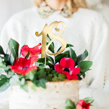 Topper na tort ''18'', złoty