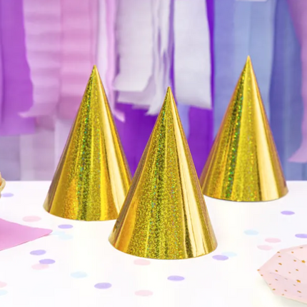 Czapeczki holograficzne, złoty