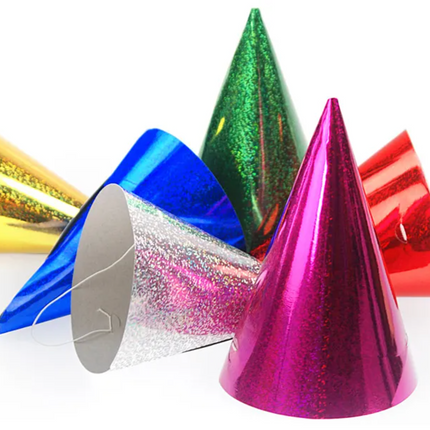 Czapeczki holograficzne, mix kolorów