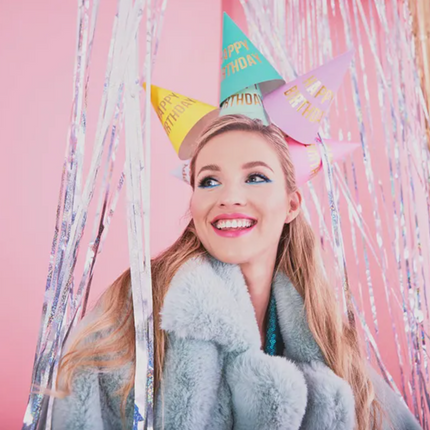 Czapeczki Happy Birthday, mix kolorów