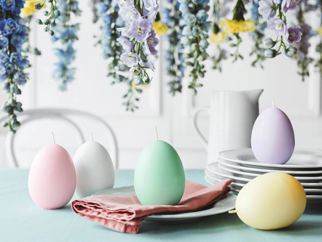 Świeca Jajko, biały, 10 cm