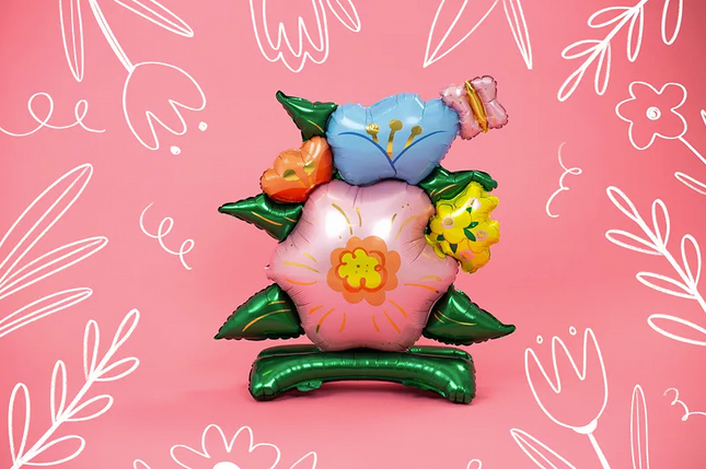 Stojący balon foliowy Kwiaty, 100x116cm