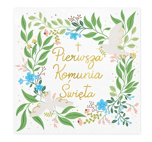 Serwetki ''Pierwsza Komunia Święta'', 33x33 cm, mix