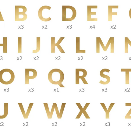 Baner Alfabet, złoty, 14cm