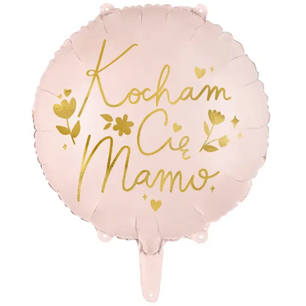 Balon foliowy ''Kocham Cię Mamo'', 45 cm, różowy