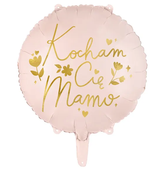 Balon foliowy ''Kocham Cię Mamo'', 45 cm, różowy