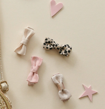 Zestaw małych spinek z kokardkami Leopard - Yooglo