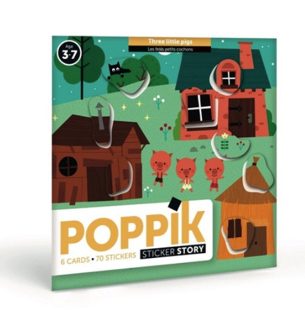 Poppik: Naklejki Bajkowe Opowieści – TRZY MAŁE ŚWINKI - Yooglo
