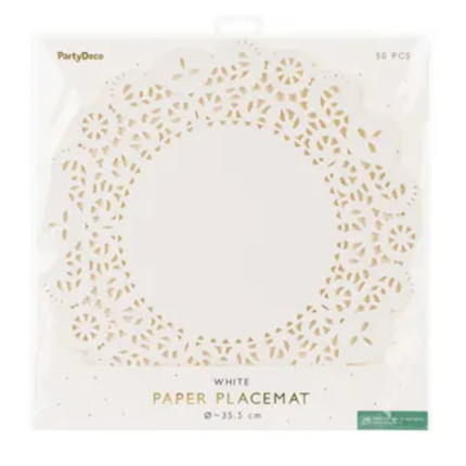 Podkładki pod talerze biały 35,5cm 50szt - Yooglo