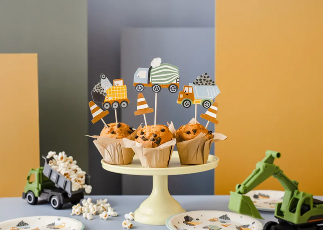 Dekoracje do muffinek - Pojazdy budowlane