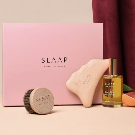 Zestaw prezentowy do ciała - Body Map olejek, szczotka, gua sha - Yooglo