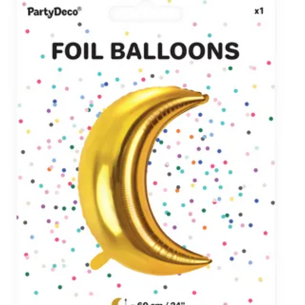Balon foliowy Księżyc 60cm złoty - balony