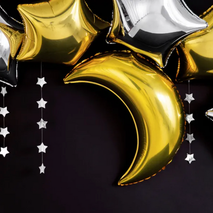 Balon foliowy Księżyc 60cm złoty - balony