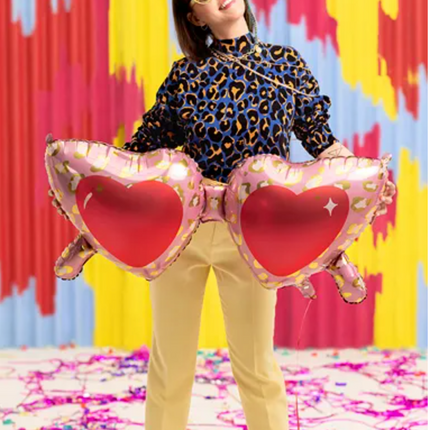 Balon foliowy Okulary serca 95x41,5 cm - balon foliowy