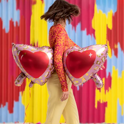 Balon foliowy Okulary serca 95x41,5 cm - balon foliowy