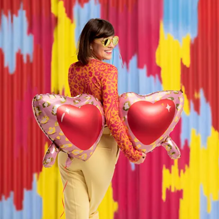 Balon foliowy Okulary serca 95x41,5 cm - balon foliowy