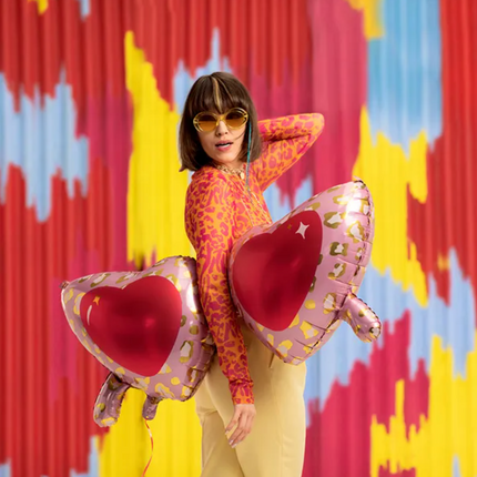 Balon foliowy Okulary serca 95x41,5 cm - balon foliowy