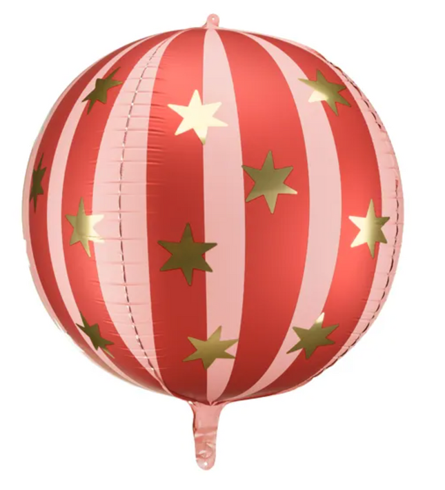 Balon foliowy Piłka w gwiazdki 75 cm czerwony - balony