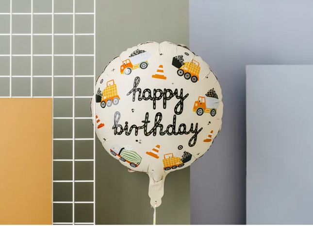 Balon foliowy Pojazdy budowlane 45 cm - balony