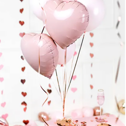 Balon foliowy Serce 45 cm jasny różowy - balon foliowy