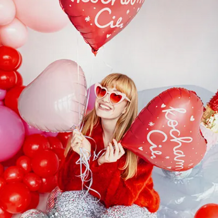 Balon foliowy Serce 45 cm jasny różowy - balon foliowy