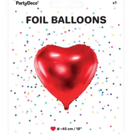 Balon foliowy Serce 45cm czerwony - balon foliowy
