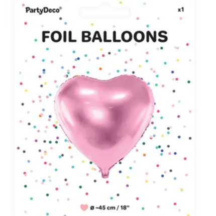 Balon foliowy Serce 45cm jasny róż - balon foliowy