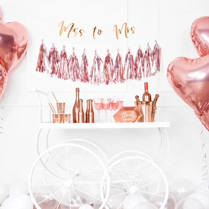 Balon foliowy Serce 45cm różowe złoto - balon foliowy