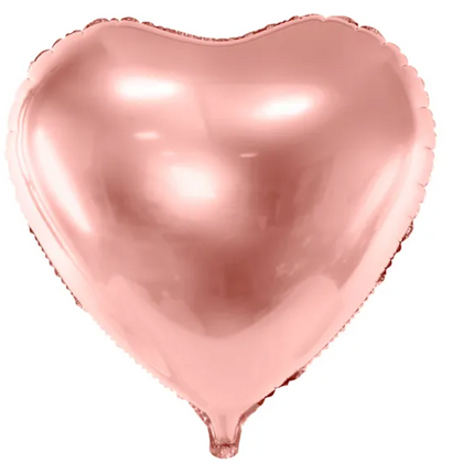 Balon foliowy Serce 45cm różowe złoto - balon foliowy