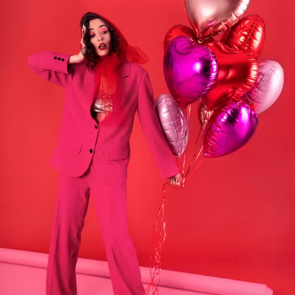 Balon foliowy Serce 45cm różowe złoto - balon foliowy