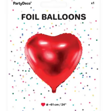 Balon foliowy Serce 61cm czerwony - balon foliowy