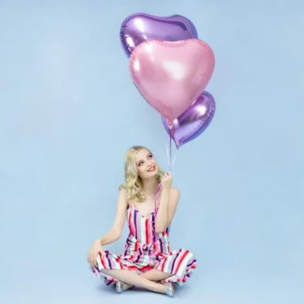 Balon foliowy Serce 61cm jasny róż - balon foliowy