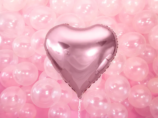 Balon foliowy Serce 61cm jasny róż - balon foliowy
