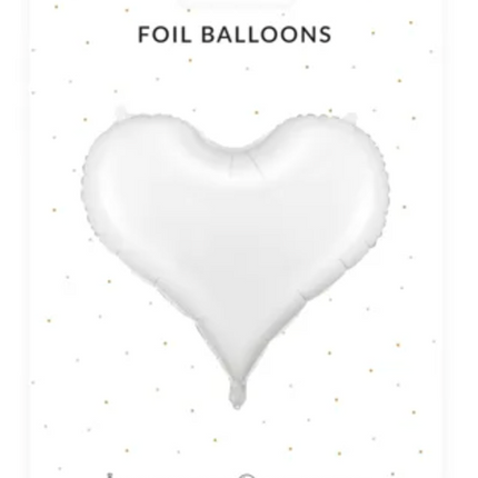 Balon foliowy Serce 75x64,5 cm biały - balon foliowy