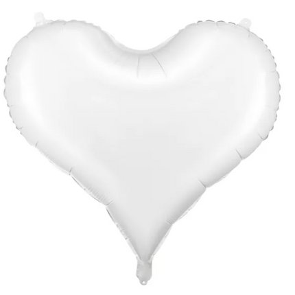 Balon foliowy Serce 75x64,5 cm biały - balon foliowy