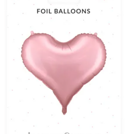 Balon foliowy Serce 75x64,5 cm jasny różowy - balon foliowy