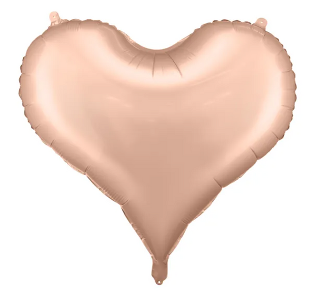 Balon foliowy Serce 75x64,5 cm różowe złoto - balon foliowy