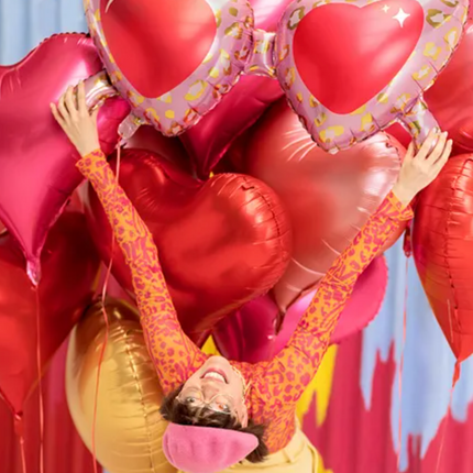 Balon foliowy Serce 75x64,5 cm różowe złoto - balon foliowy