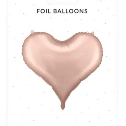 Balon foliowy Serce 75x64,5 cm różowe złoto - balon foliowy