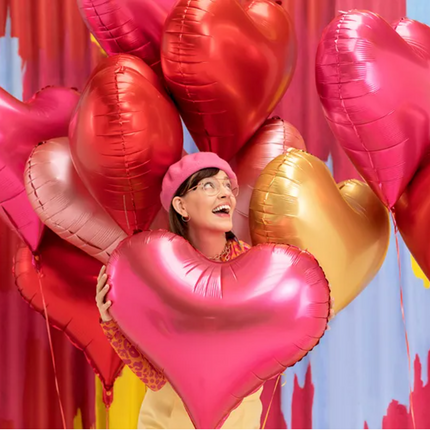 Balon foliowy Serce 75x64,5 cm różowy - balon foliowy