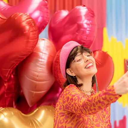 Balon foliowy Serce 75x64,5 cm różowy - balon foliowy