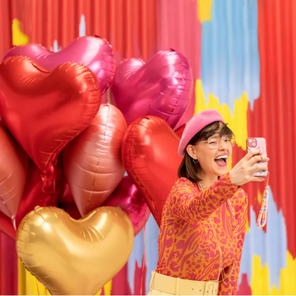 Balon foliowy Serce 75x64,5 cm różowy - balon foliowy