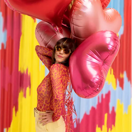 Balon foliowy Serce 75x64,5 cm różowy - balon foliowy