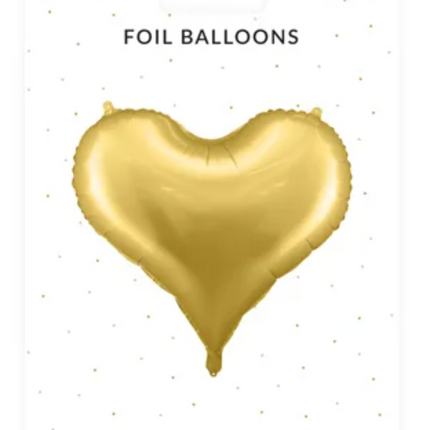 Balon foliowy Serce 75x64,5 cm złoty - balon foliowy