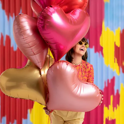 Balon foliowy Serce 75x64,5 cm złoty - balon foliowy